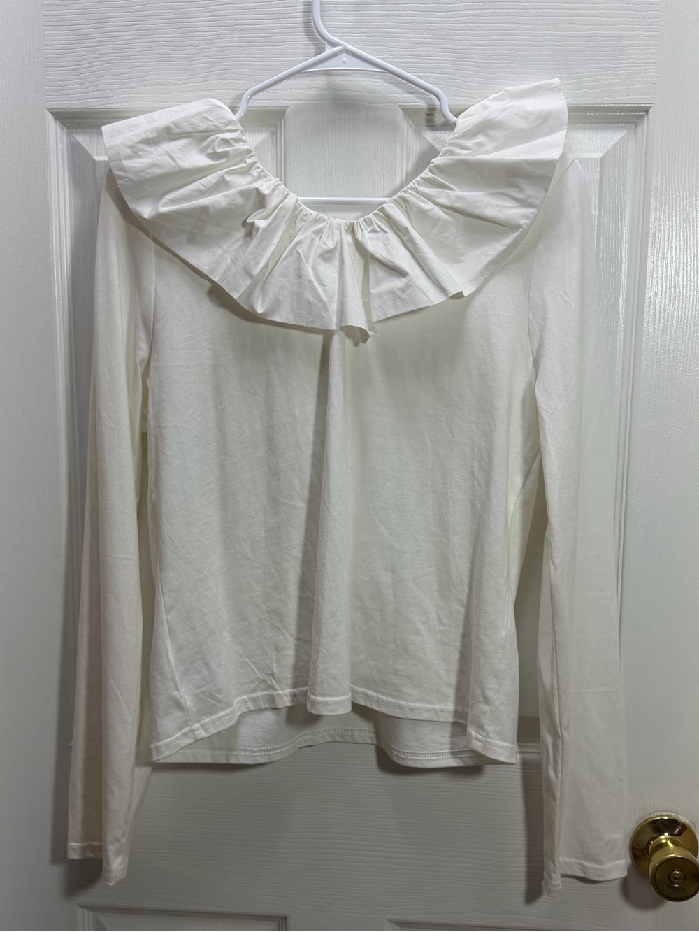 Free the Roses Ivory Ruffle-Trim Long Sleeve Top - Picture 3 of 3